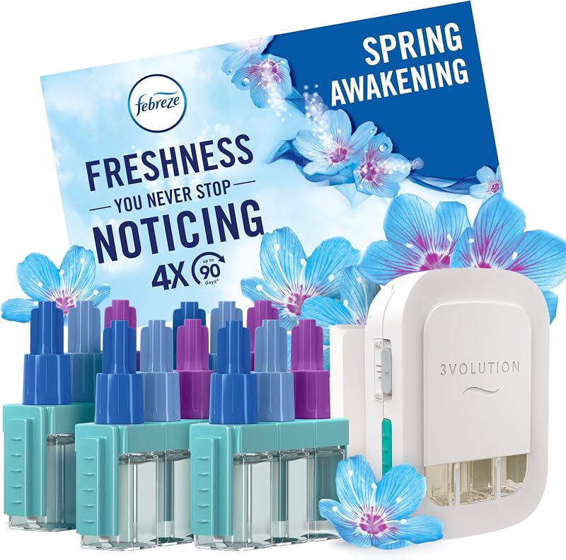 Febreze 3Volution Plug-In Starter Kit + 4 Refills Lenor Spring Awakening