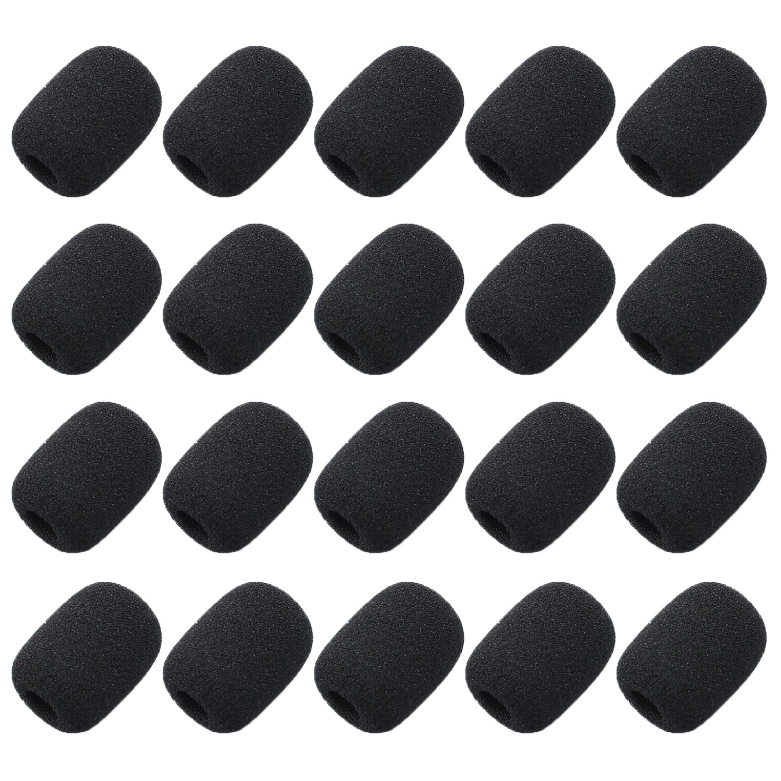 inodiref Allbor 20 Pcs Foam Microphone Windscreen Mini Sponge Microphone Covers Mini Headset Microphone Windscreens Windscreen Foam Mic Cover for Small Lapel and Headset Microphones, Black