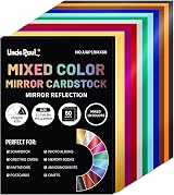 Uncle Paul A4 Mixed Color Mirror Cardstock 60 Sheets 250gsm 10 Colors