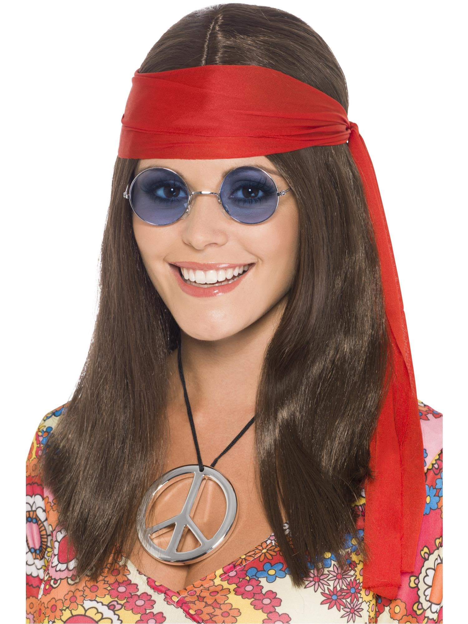 Smiffys Womens/Ladies Hippie Costume Prop Set (One Size) (Brown/Red/Silver)