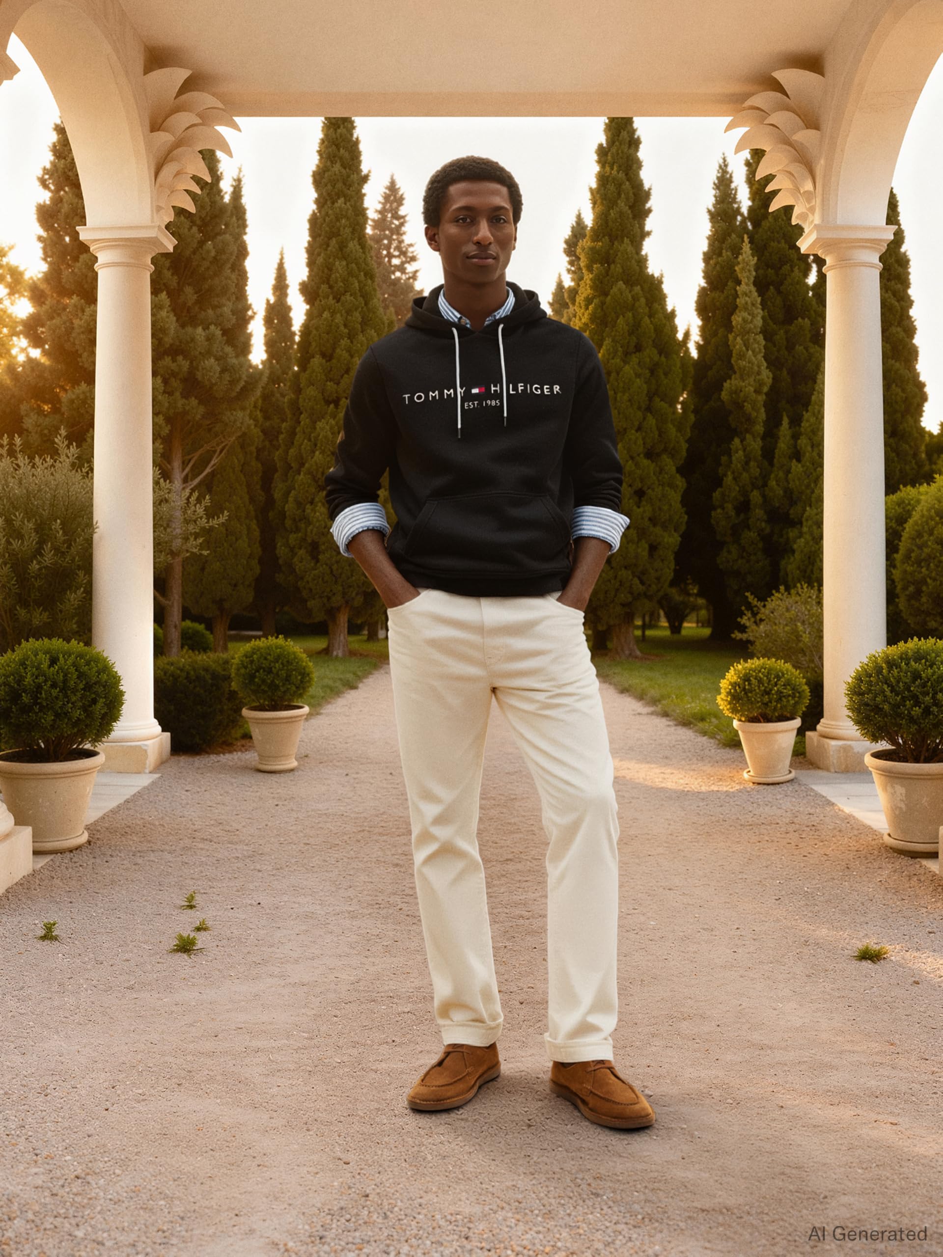 Tommy Hilfiger Herren Hoodie Core Tommy Logo mit Kapuze, Schwarz (Jet Black), L 4