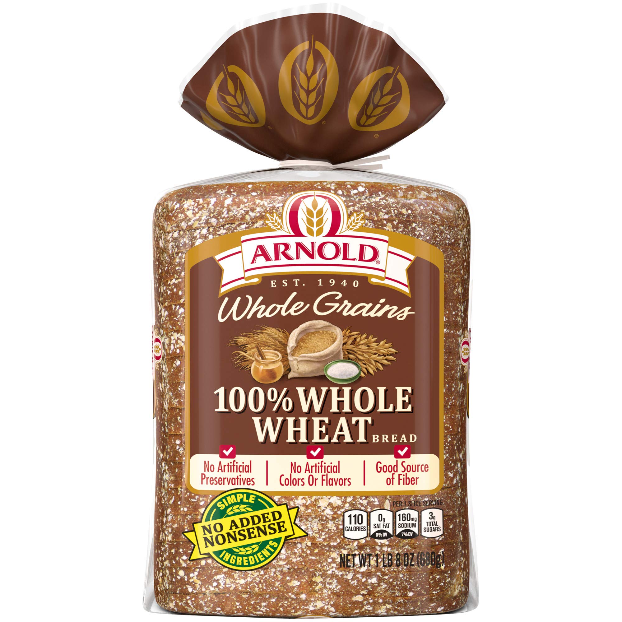 Arnold whole grains 100, whole wheat sliced bread, 24 Ounce Buy