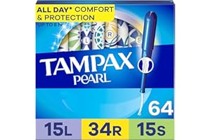 Tampax Pearl Tampons Multipack, with LeakGuard Braid, Light/Regular/Super Absorbency, Up to 100% Leak and Odor Free Protectio