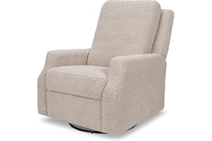 Namesake Crewe Glider Recliner Nursery Chair - GREENGUARD Gold & Certi-PUR US Certified, Cozy 360° Swivel Rocker Recliner, Versatile Glider Rocking Chair for Nursery & Living Room, Earl Grey Shearling