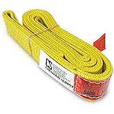 DD Sling (USA Made). 2" wide X (4' to 20' lengths) in Listing! 2 Ply Twisted Eye, Nylon Lifting Slings, Eye & Eye, Heavy Duty (900 webbing), 6,400 lbs Vertical, 5,100 Choker, 12,800 Basket Load Capacity (2inX6ft)