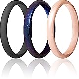 ThunderFit Stackable Silicone Wedding Rings for