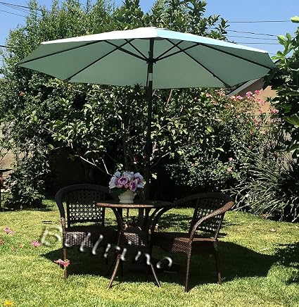 Amazon Com Bellrino Decor Spa Blue Market Aluminum Patio Umbrella 9 Ft With Tilt And Crank 8 Ribs Garden Outdoor