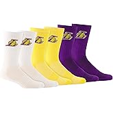 Ultra Game Men's NBA Official Athletic Cushioned Core Logo Team Crew Socks-3 Pack