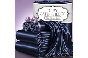 DECOLURE Satin Bed Sheets - 4 Piece Luxury Silky Queen Size Bedding Set - Softer Than Silk, Wrinkle-Free with 15” Deep Pocket