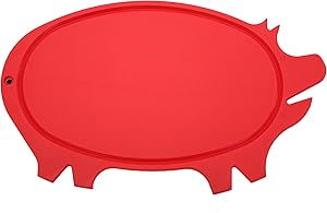 Linden Sweden Pig Shaped Cutting Board &ndash; Safe for Meat and Produce, Won&rsquo;t Dull Knives &ndash; Slim, Lightweight Design Easy for Storage &ndash;, Dishwasher-Safe, BPA-Free, Red