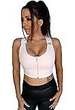 Post Surgical Comfort Compression Sports Bra by Brilliant Contours: Pink Dragonfly