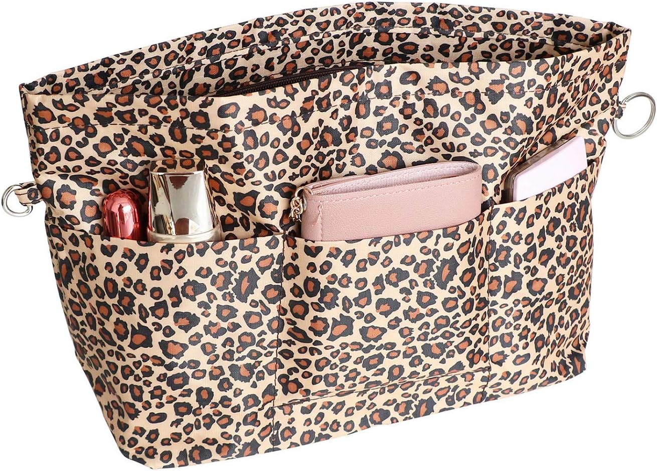 BeringLoad Handbag Organiser Handbags Bags Inner Pockets, leopard, L, pocket organizer, Large