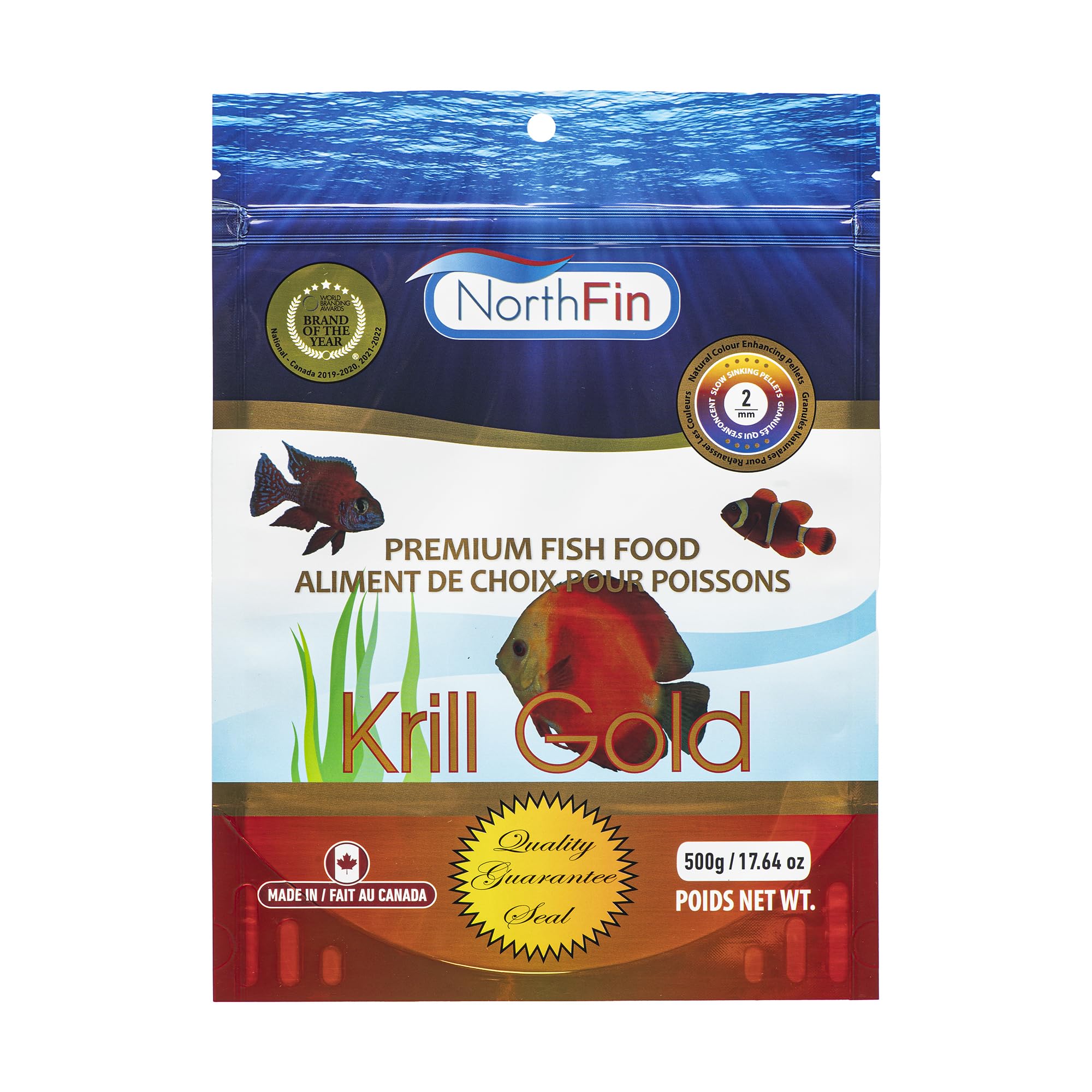 Northfin Fish Food Krill Formula Slow Sinking Pellets (2mm 500g)