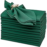 Gala Houseware Forest Green Cloth Napkins 18x18 inch – Set of 12 Premium Spun Polyester Dinner Napkins – Soft, Wrinkle-Resist