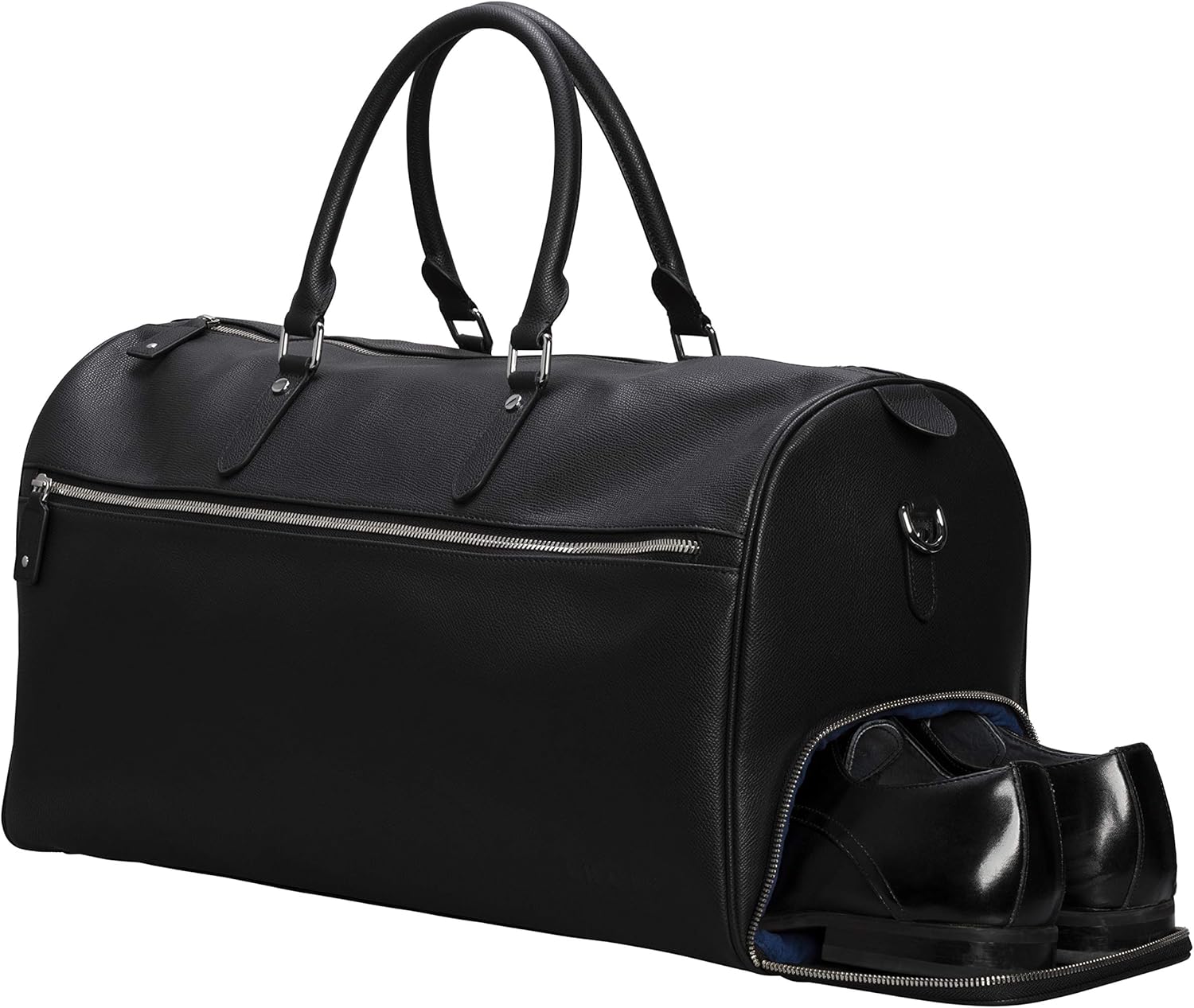 leather travel bag with shoe compartment