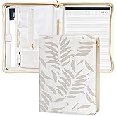 Padfolio for Women, Leather Zipper Binder, Beige Portfolio Organizer, Design Zipper Padfolio, Aesthetic Portfolio Binder, Laptop Portfolio Organizer Case, Folder Organizer, Portfolio for Ipad