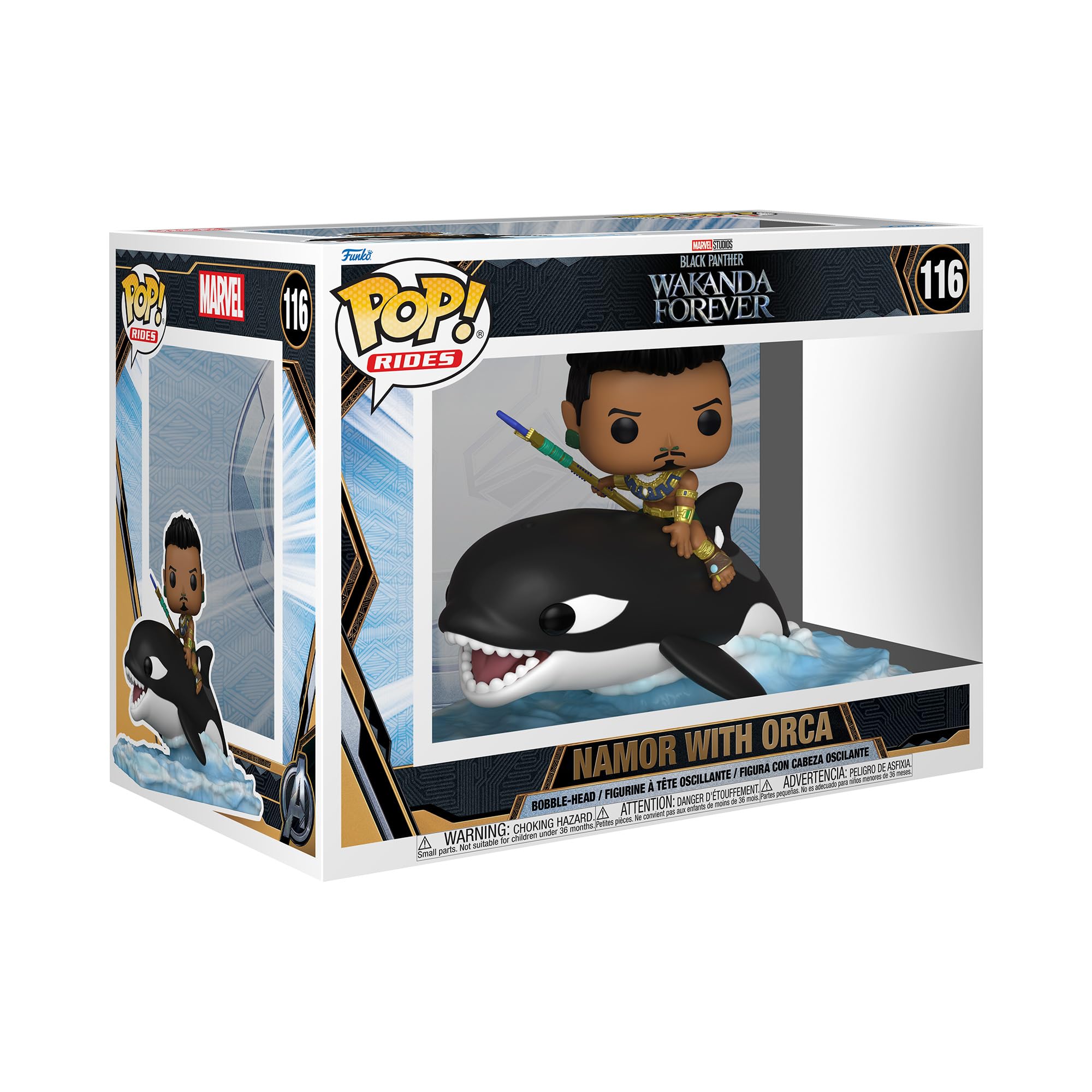 Funko POP! Ride Super Deluxe: Black Panther: Wakanda Forever - Namor With Orca - Collectable Vinyl Figure - Gift Idea - Official Merchandise - Toys for Kids & Adults - Movies Fans