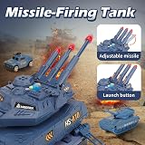 KADAYAYA Army Tank Toy with Diecast Vehicles Sound Light Missile Launcher Blue view 3