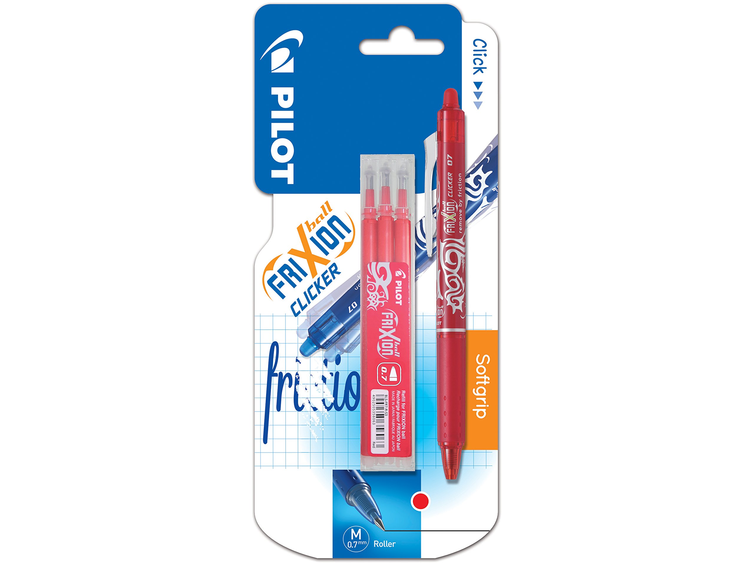 Pilot Frixion Ball Temperature-Responsive Rollerball Pens Medium Tip Pack of 3 red