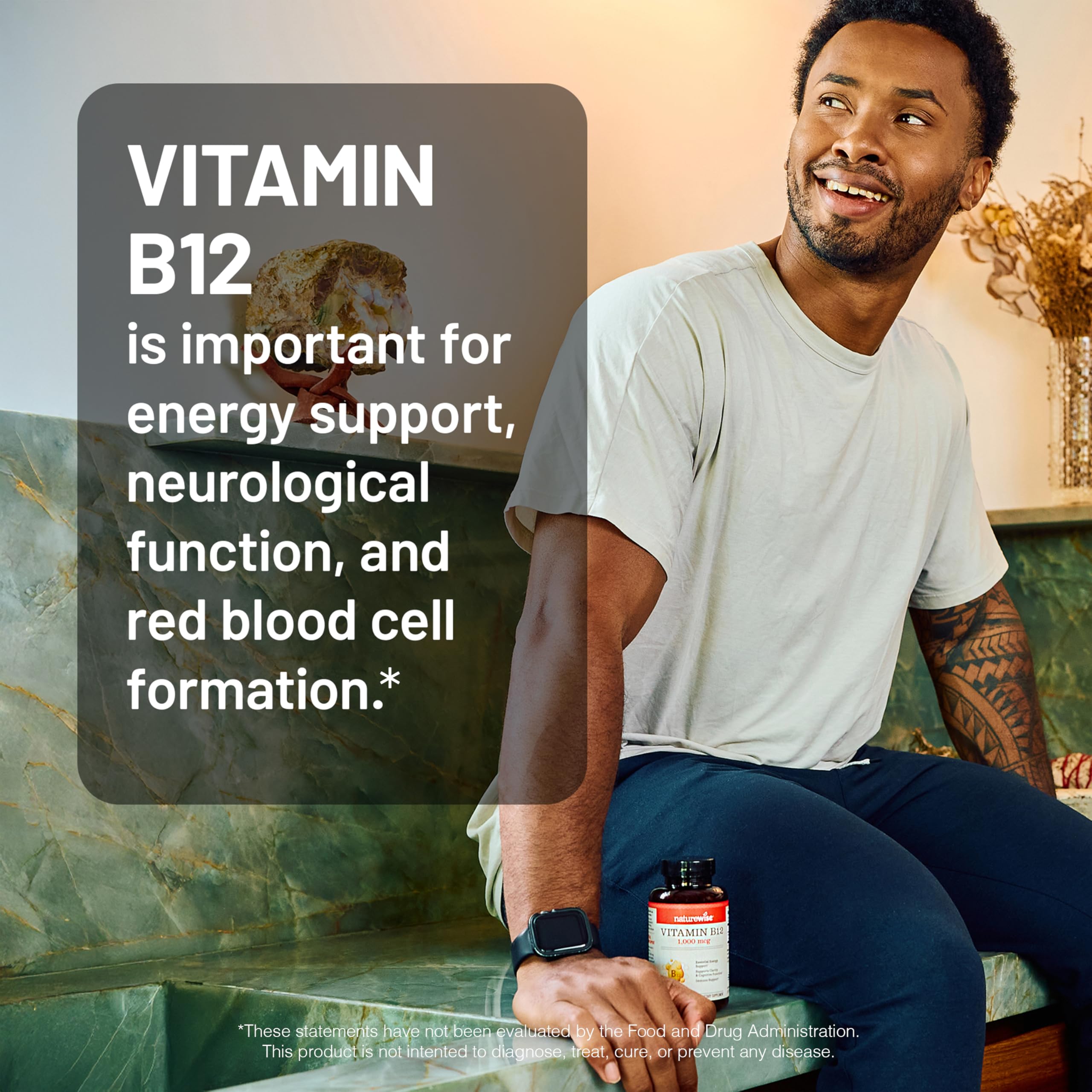 NatureWise Vitamin B12 1000 mcg - Dietary Supplement for Supporting Energy Metabolism, Mental Clarity, Nervous System Health - Easy-to-Swallow, Soy & Gluten-Free, Non-GMO - 150 Count[150-Day Supply]