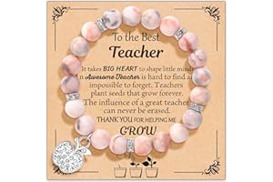 U-Zomir Teacher Appreciation Gifts for Women, Teacher Gifts Natural Stone Bracelet with Message Card for Appreciation Week Christmas Valentines from Student