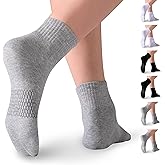 Mosithings Women's Ankle Mini Crew Socks Cotton Casual Calf Socks For Women Above Ankle Length 6 Pairs