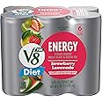 V8 +Energy Diet Strawberry Lemonade Juice Energy Drink, 8 fl oz Can (6 Pack)