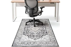 UFEEKARE Office Chair Mat for Hardwood Tile Floor, 36"x48"Anti-Slip Under Desk Carpet Protector for Rolling Computer Chair Mat, Machine Washable Office Area Carpet (Chenille,Brown)