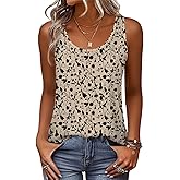 Zeagoo Womens Tank Tops Flowy Loose Fit Scoop Neck Casual Summer Tops Curvy Hem