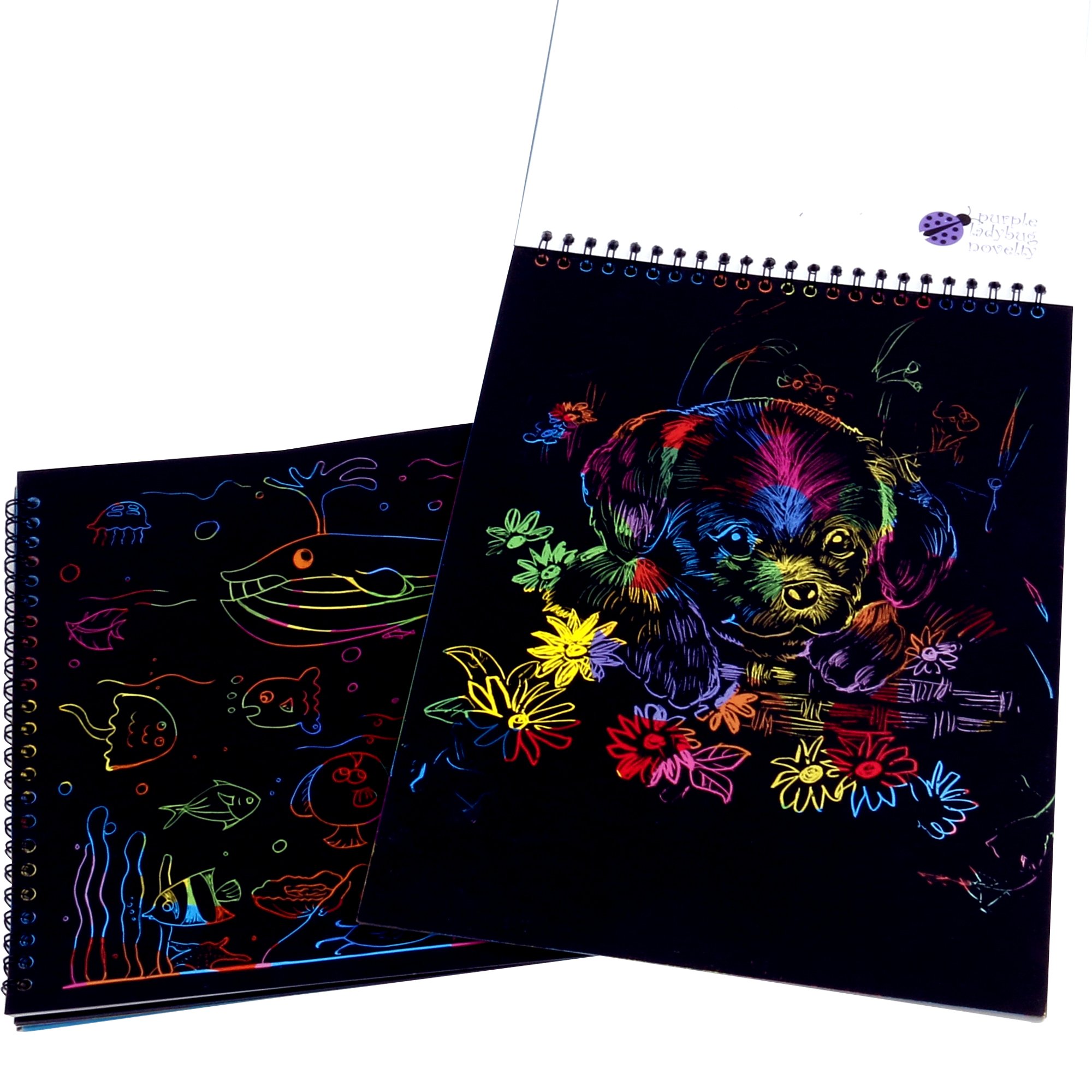 Rainbow Scratch Paper Art Kit for Kids 20 BIG Sheets of Rainbow Colour