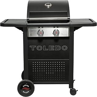 ACTIVA Grill Grillwagen Gasgrillwagen Toledo 200 Schwarz, 2 Brenner BBQ Barbeque