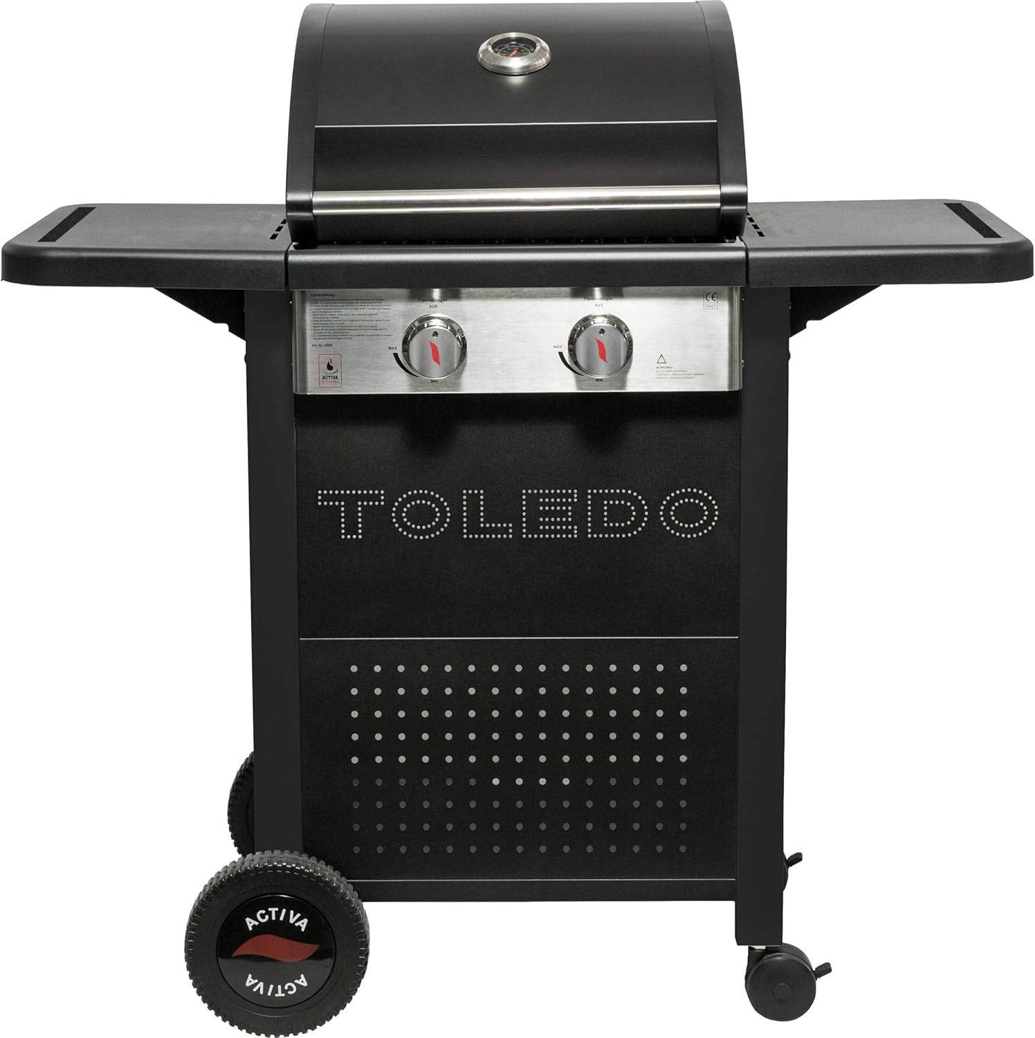 ACTIVA Grill Grillwagen Gasgrillwagen Toledo 200 Schwarz, 2 Brenner BBQ Barbeque