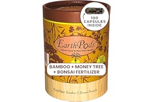 EarthPods Premium Bamboo + Bonsai Plant Food – Easy Organic Fertilizer Spikes – 100 Capsules – Enhance Color, Root + Foliar G