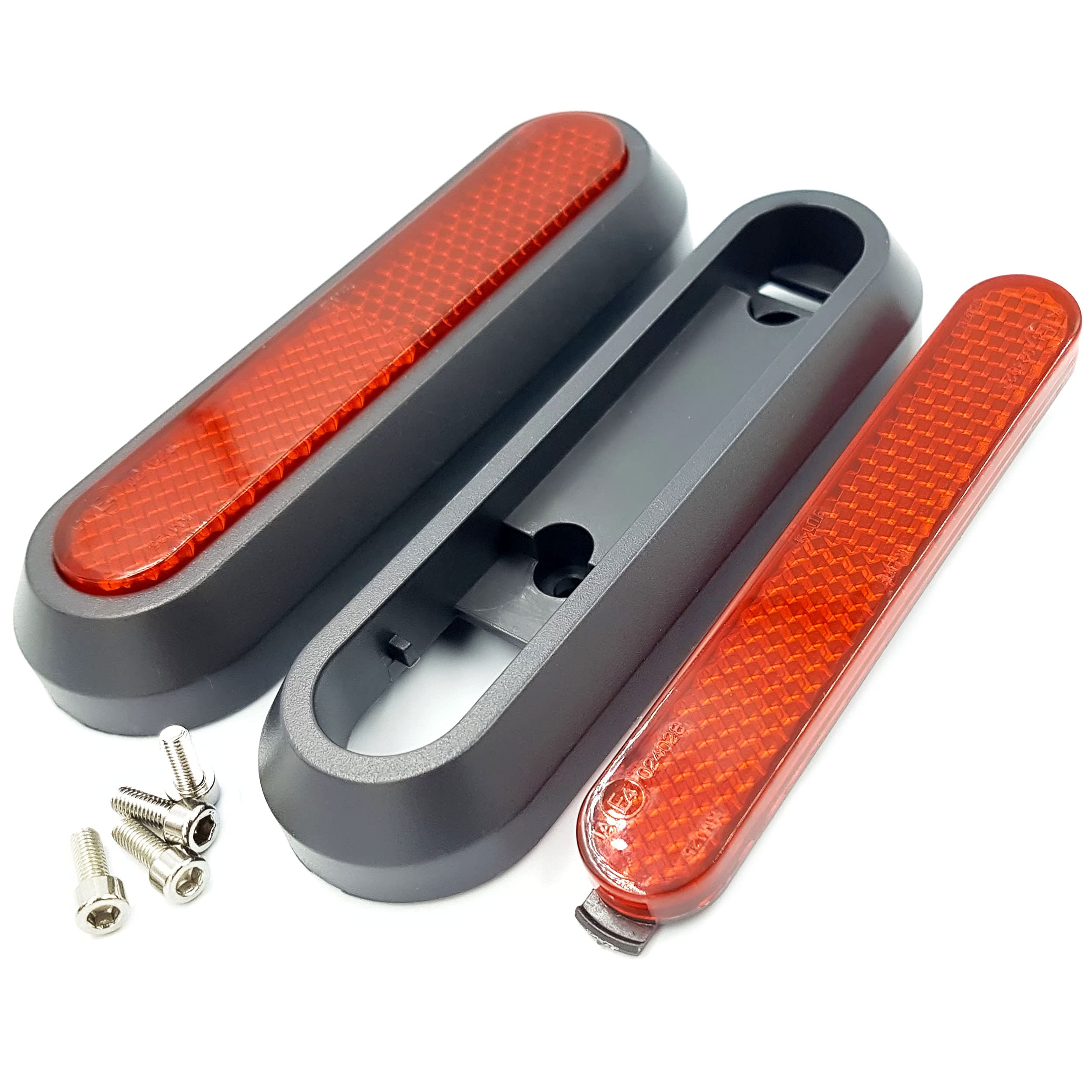 Vestigia® - 2x Rear Side Wheel Cover & Reflective Set Replacement For Xiaomi M365 1S Essential Pro2 Electric Scooter - Spare Parts for E-scooter (Red)