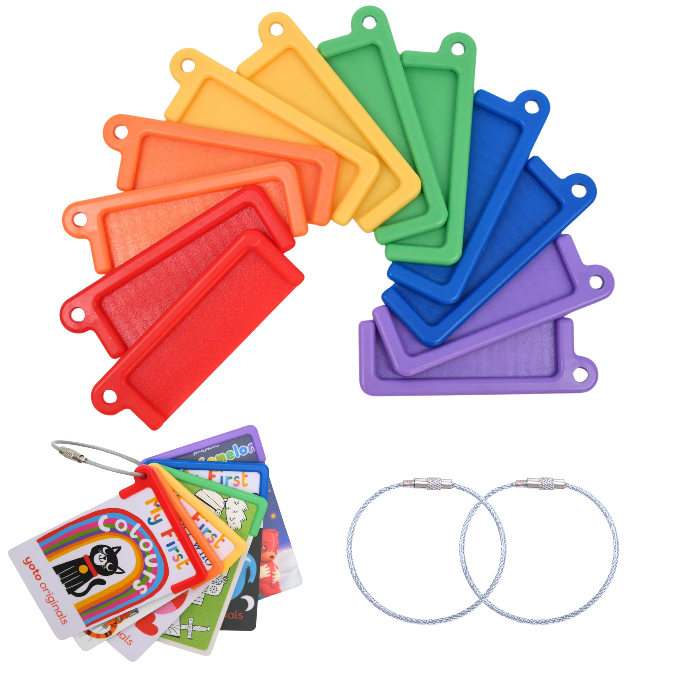 Photo 1 of 12 Pcs Card Holder for Yoto Cards with 2 Ring Loops, Reusable Portable Yoto Card Holder Ring Set, Kids Travel Carrier, Audio Story Card Storage Organizer, Accessories Compatible with Yoto Mini Player