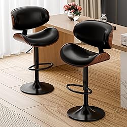 Aowos Bar Stools Set of 2, Adjustable Swivel