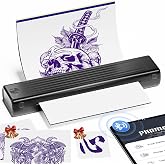 Itari Tattoo Stencil Printer for Artist &amp; Beginner, Wireless Bluetooth | for Professional Tattoo Studio, Use with Tattoo Gun, Compatible with Phone/Tablet/PC, with 10 Pcs Transfer Paper