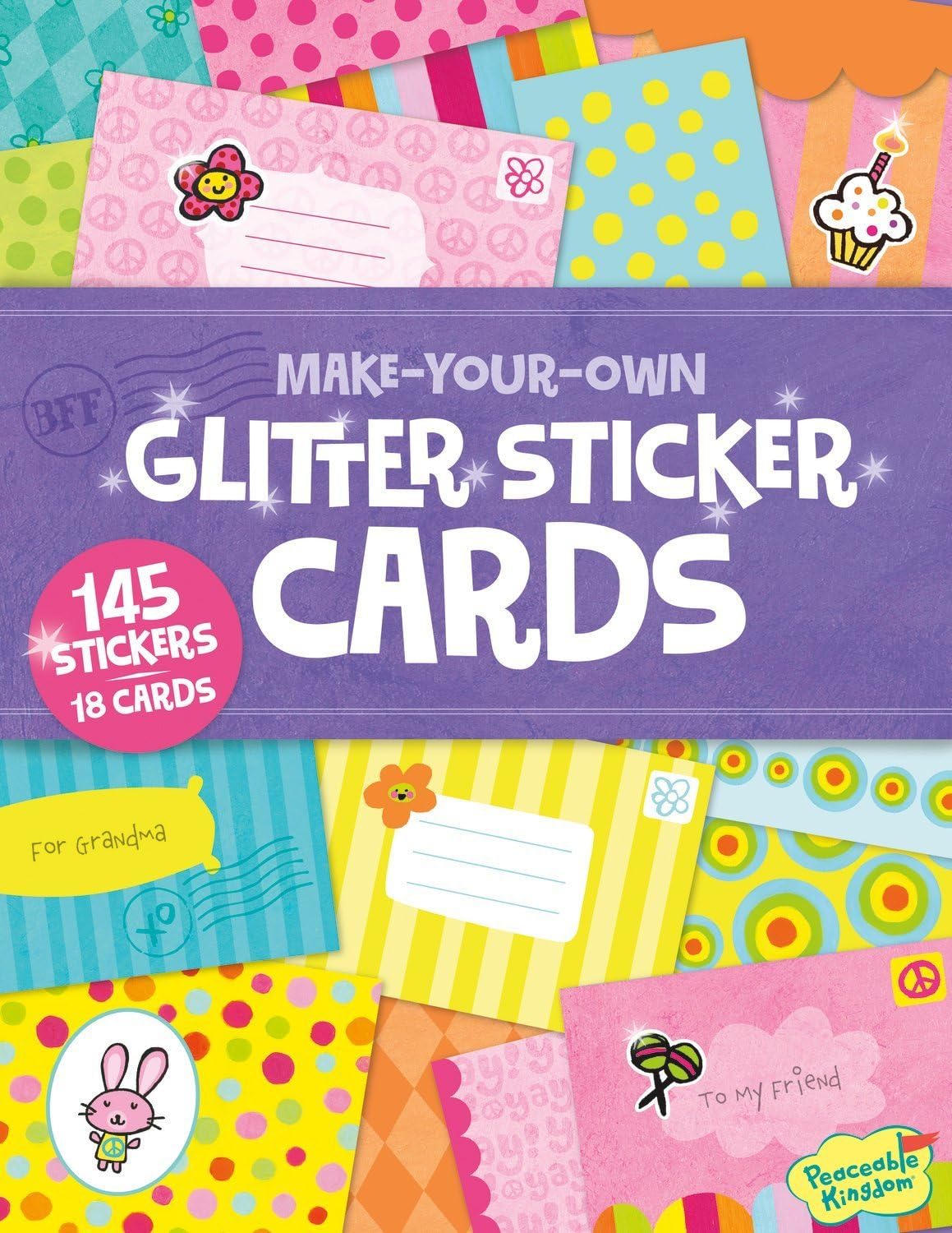 Peaceable Kingdom Make Your Own Glitter Sticker Cards Activity Book
