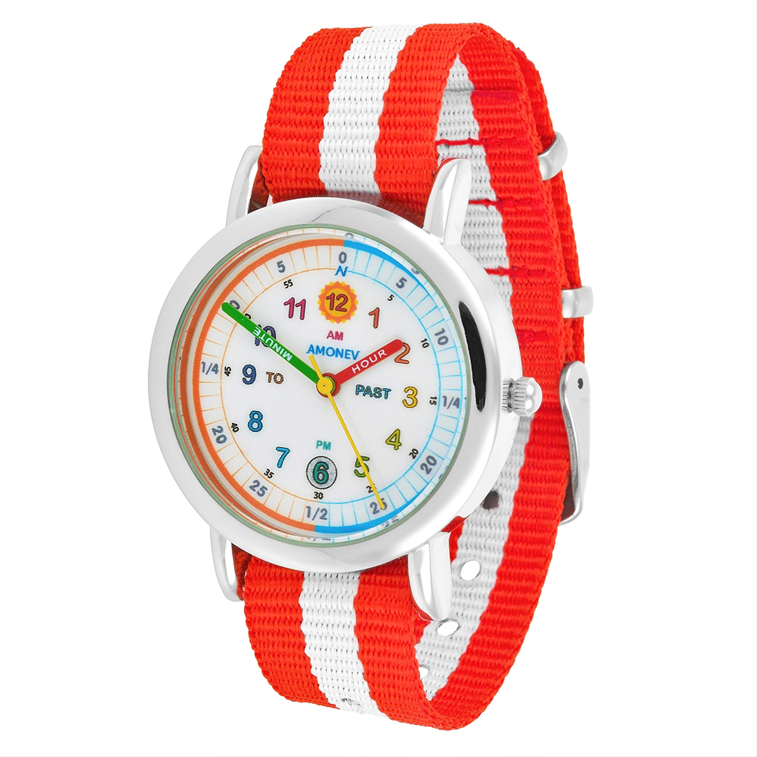 Amonev Time Teacher Watches (Red & White)