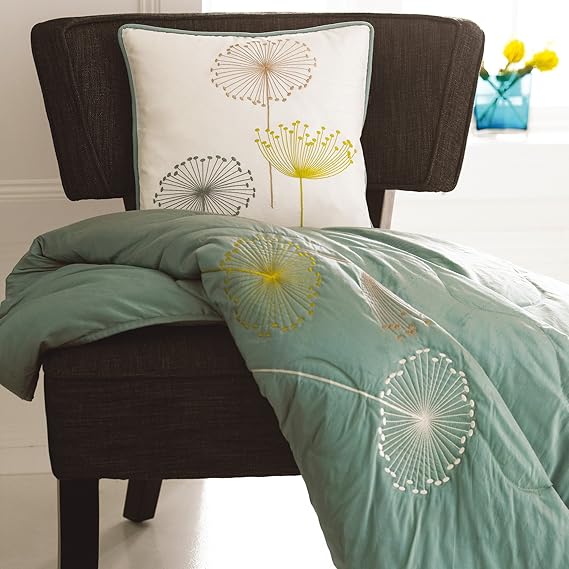 Sanderson Bedding, Dandelion Clocks Decorative Throw, Aqua Amazon.co