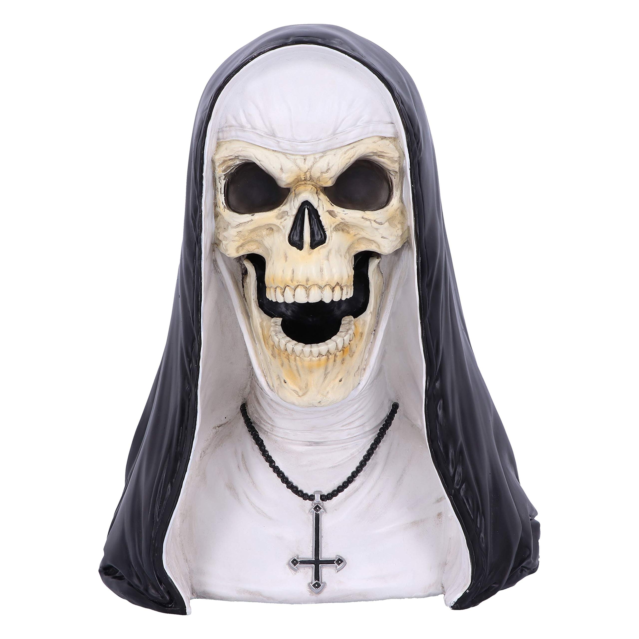 Nemesis Now James Ryman Sister Mortis Skeleton Nun Horror Bust Figurine, Black, 29 cm