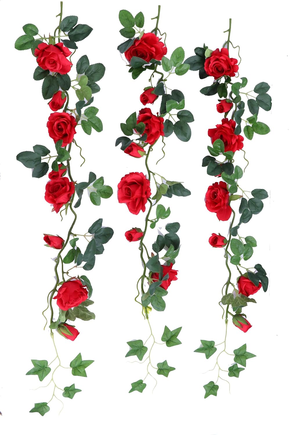 Buy Anlise Pack Of 3 Handmade Artificial Rose Garland Flowers Silk Flower Hanging Vine Ivy Plants Home Outdoor Arch Garden Wall Decor Red Online At Low Prices In India Amazon In