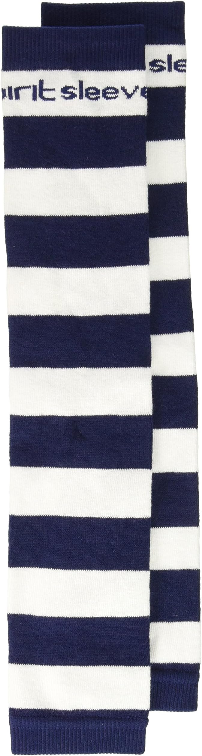 Med Sleeve Navy and White Stripes, 2 Count