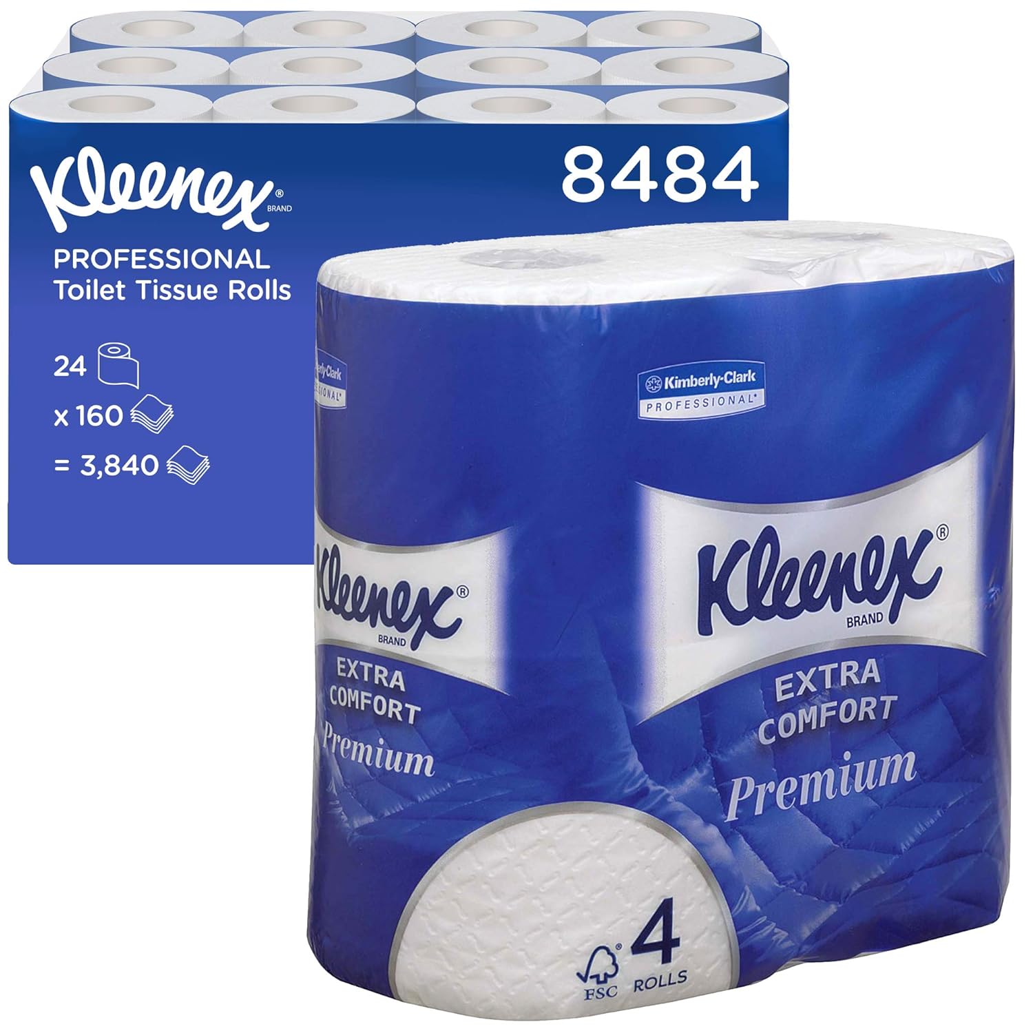 Kleenex Extra Komfort Toilettenpapier - Toilettenpapier 4 lagig