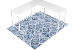 LREEDY Office Chair Mat for Hardwood Floor & Tile Floor,48"X 60" Heavy Duty Desk Chair Mat for Hard Floors, Under Desk Rug for Rolling Computer Chair,Anti Slip,Low Pile Carpet Floor Protector-Light Blue