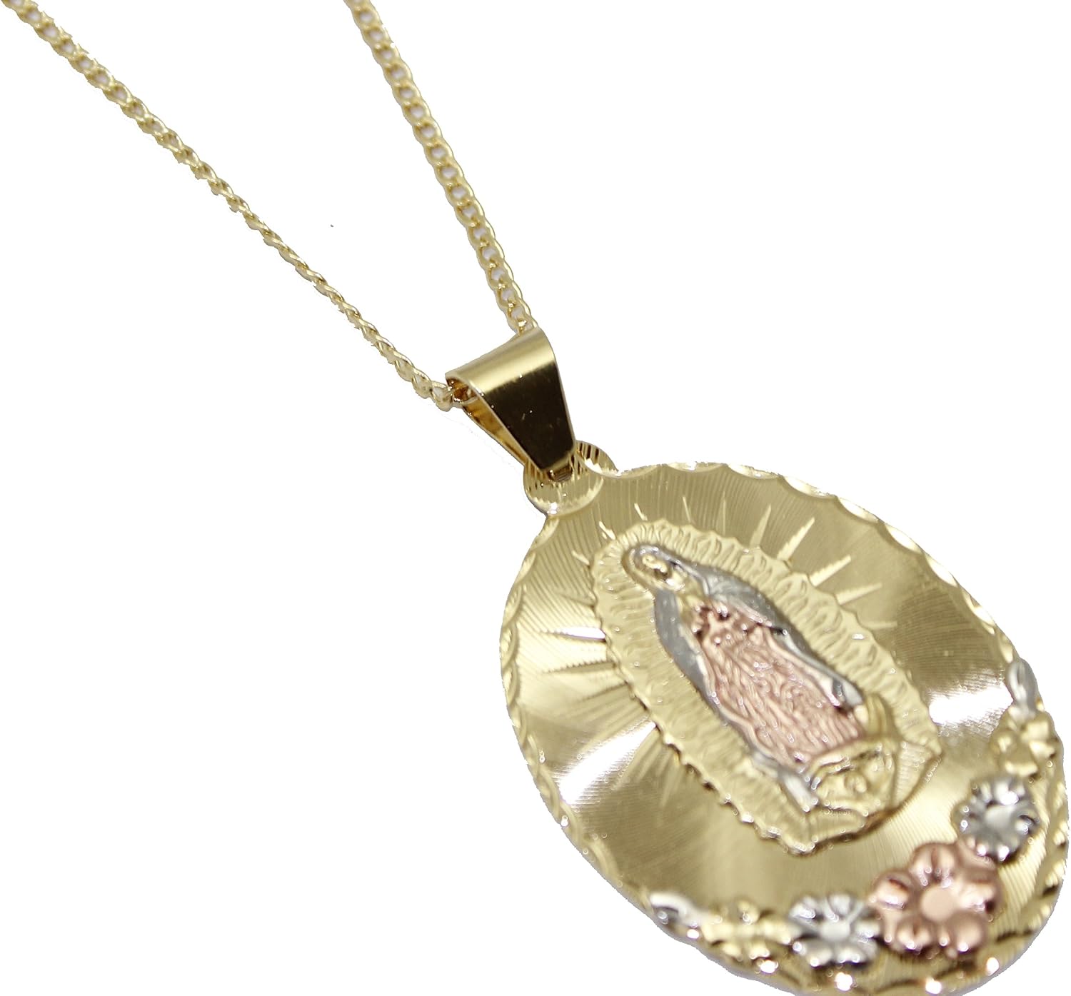 CZ Lady of Guadalupe 18k Gold Plated 