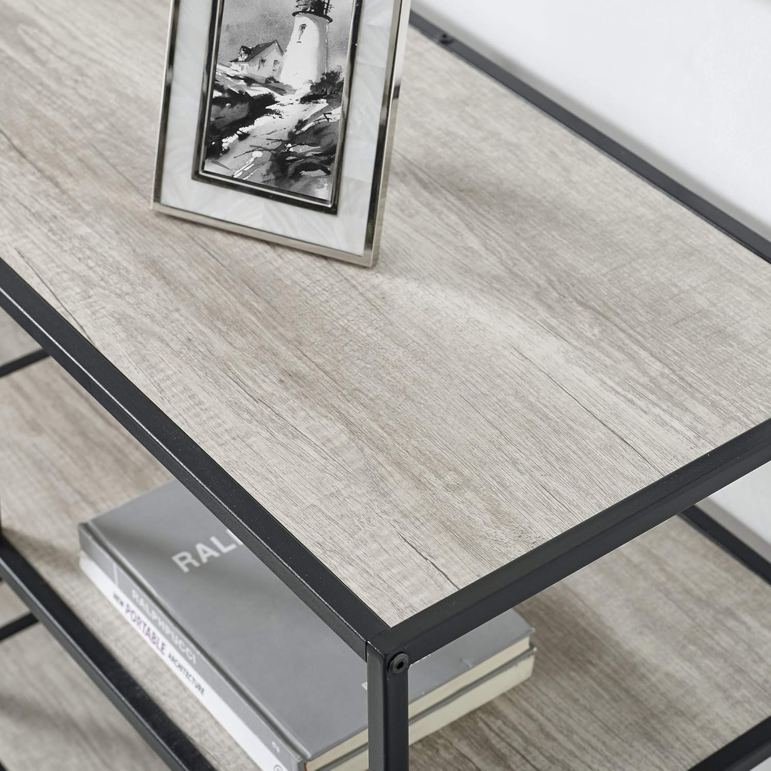 Classic Brands Bailey Sofa Console Table, Rustic White: Kitchen & Dining