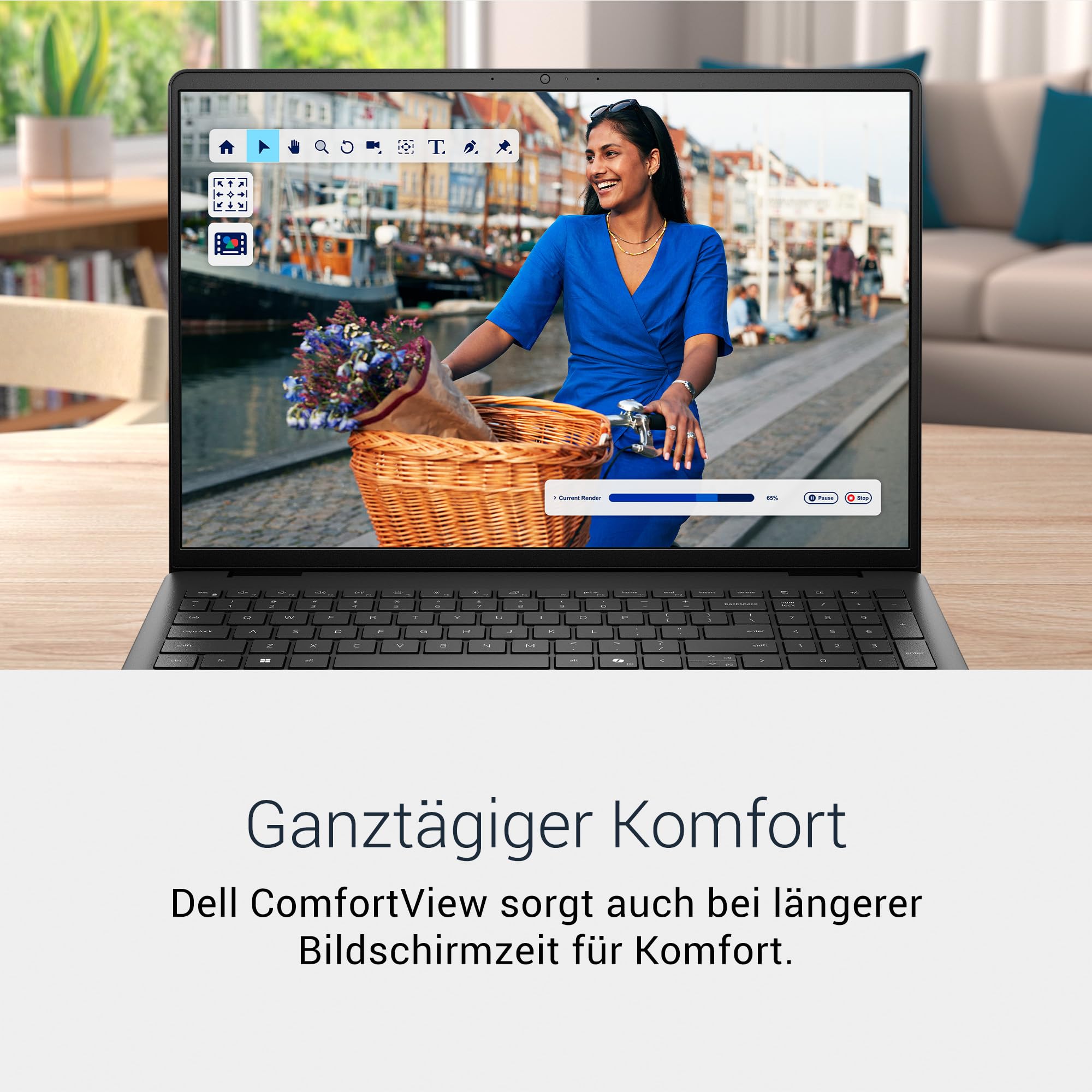 Dell 16 Laptop DC16250-16 Inch FHD+ (1920 x 1200) Display, Intel Core 7 Series 1, Intel UHD Graphics, 16GB DDR5 RAM, 1TB SSD, Windows 11 Home, Fingerprint Sensor, QWERTZ Keyboard - Black 3