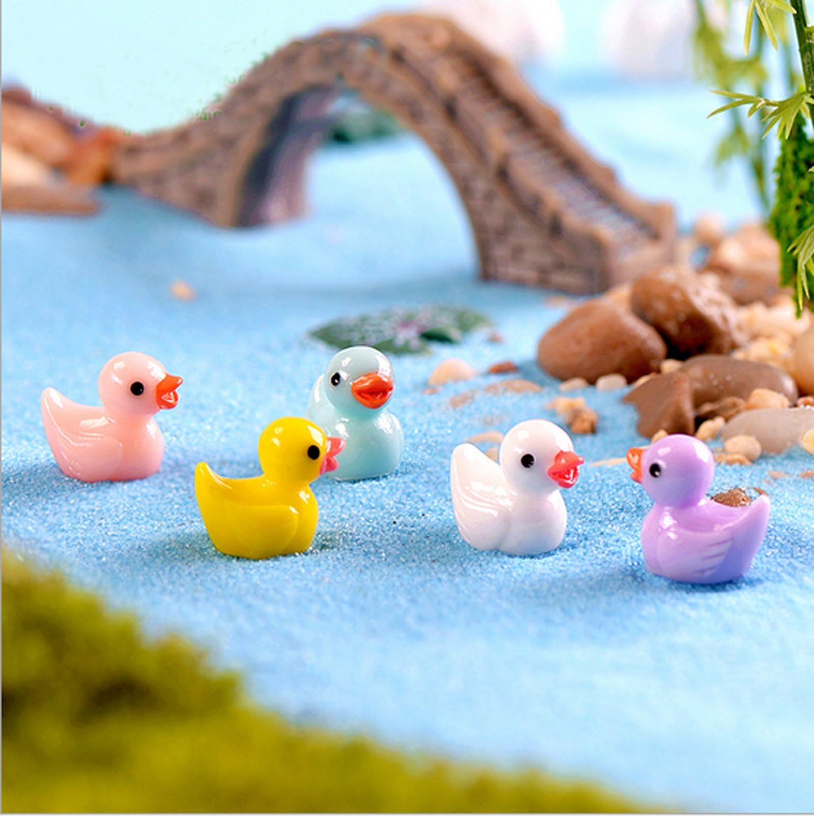 Ruzucoda Duck Figure Animal Miniature Toys Home Garden Office Decorations 5 Colors 20 PCS