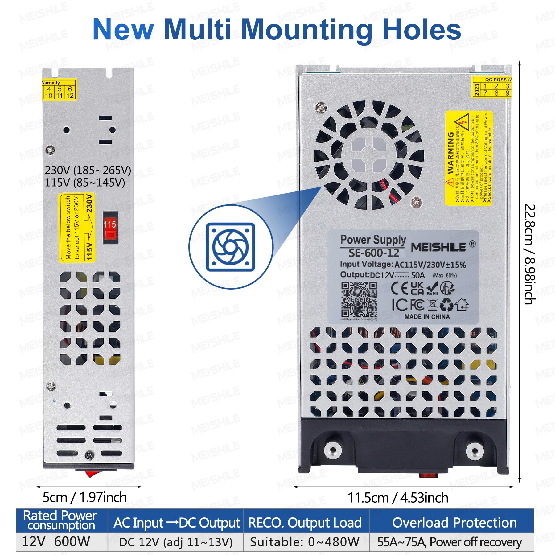 MEISHILE DC 12V 50A Netzteil Fahrt Schaltnetzteil Die Industrielle Energieversorgung Monitor MEISHILE DC 12V 50A Netzteil Fahrt Schaltnetzteil Die Industrielle Energieversorgung Monitor